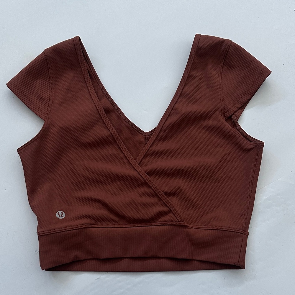 lululemon athletica Chocolate V-Neck Crop Top